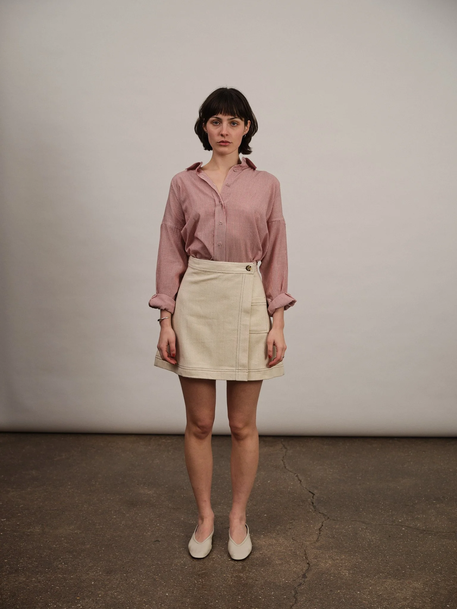 Tuli Wrap Skirt | Ecru Denim