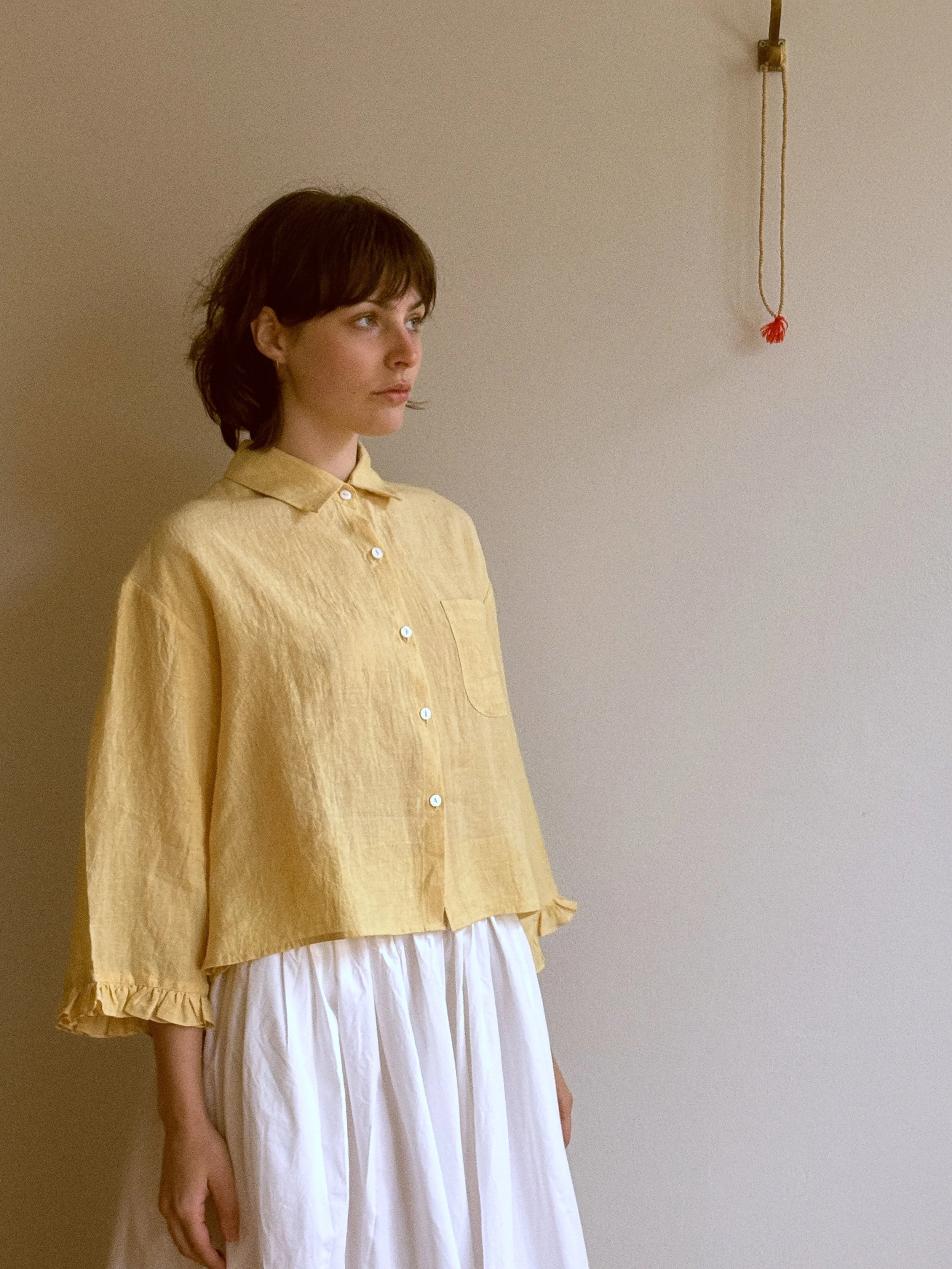 Lillian Frill Sleeve Shirt | Buttercup Linen
