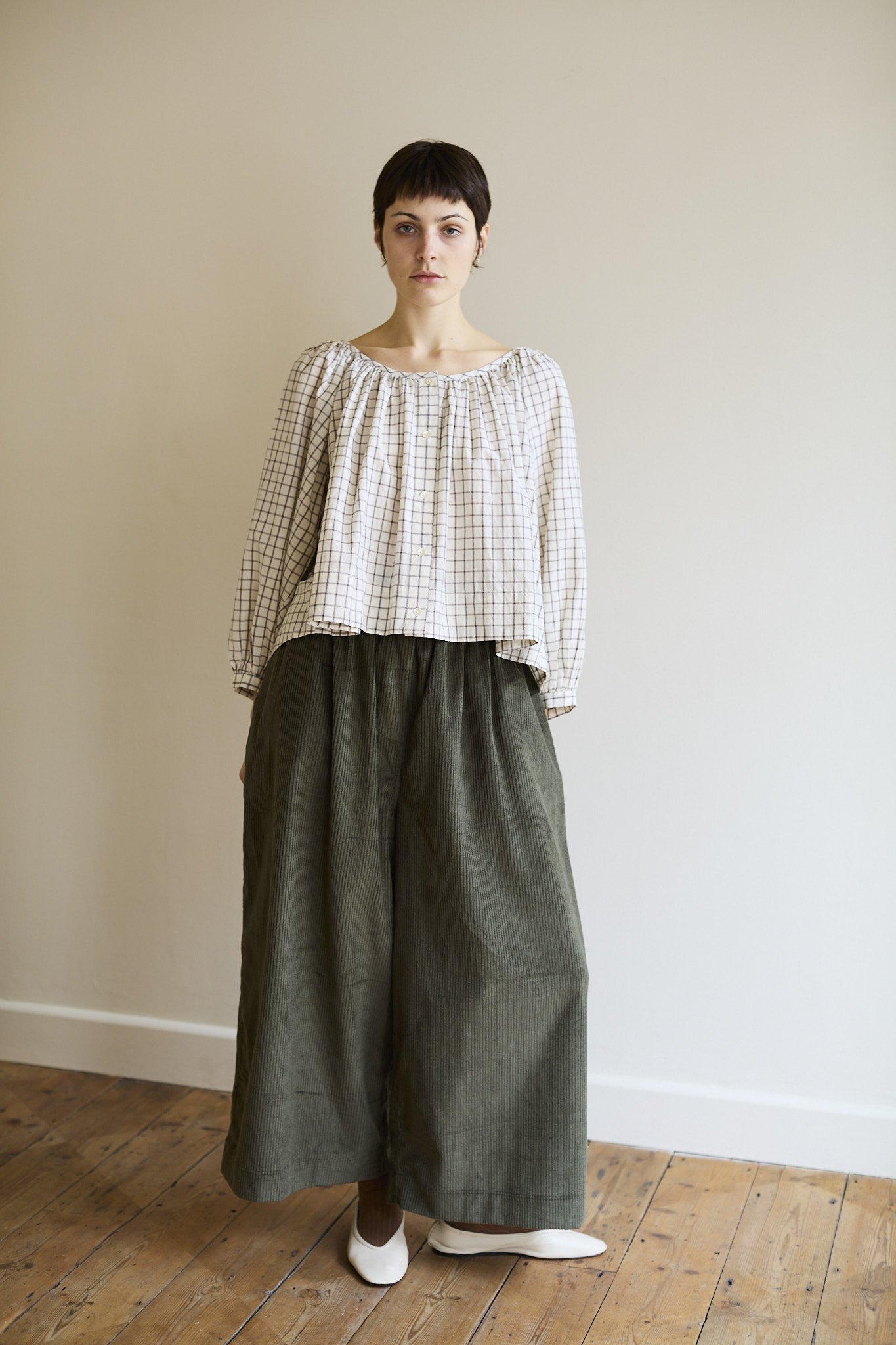 Jodie Top | Black and Blush Grid