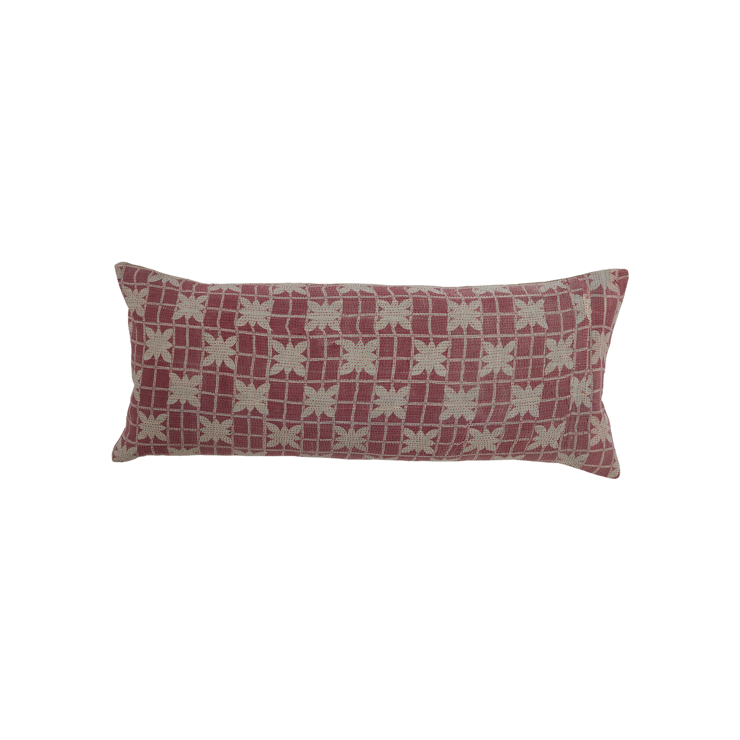 Pink Grid Bolster Cushion