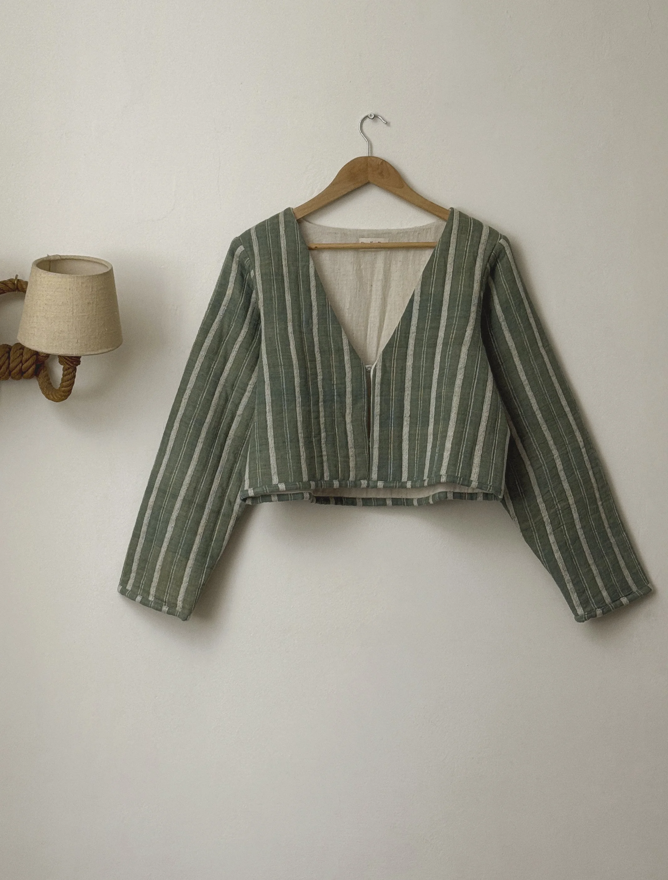 Andi Quilted Cardigan | Green stripe