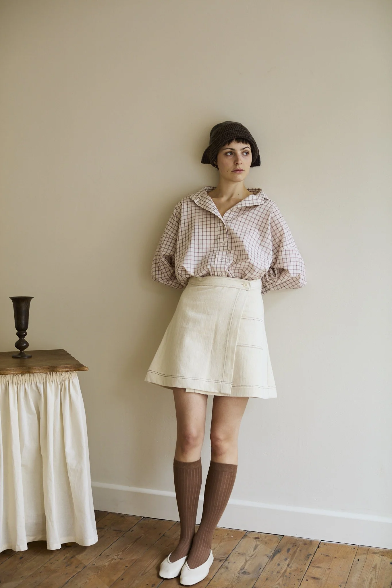 Tuli Wrap Skirt | Ecru Denim