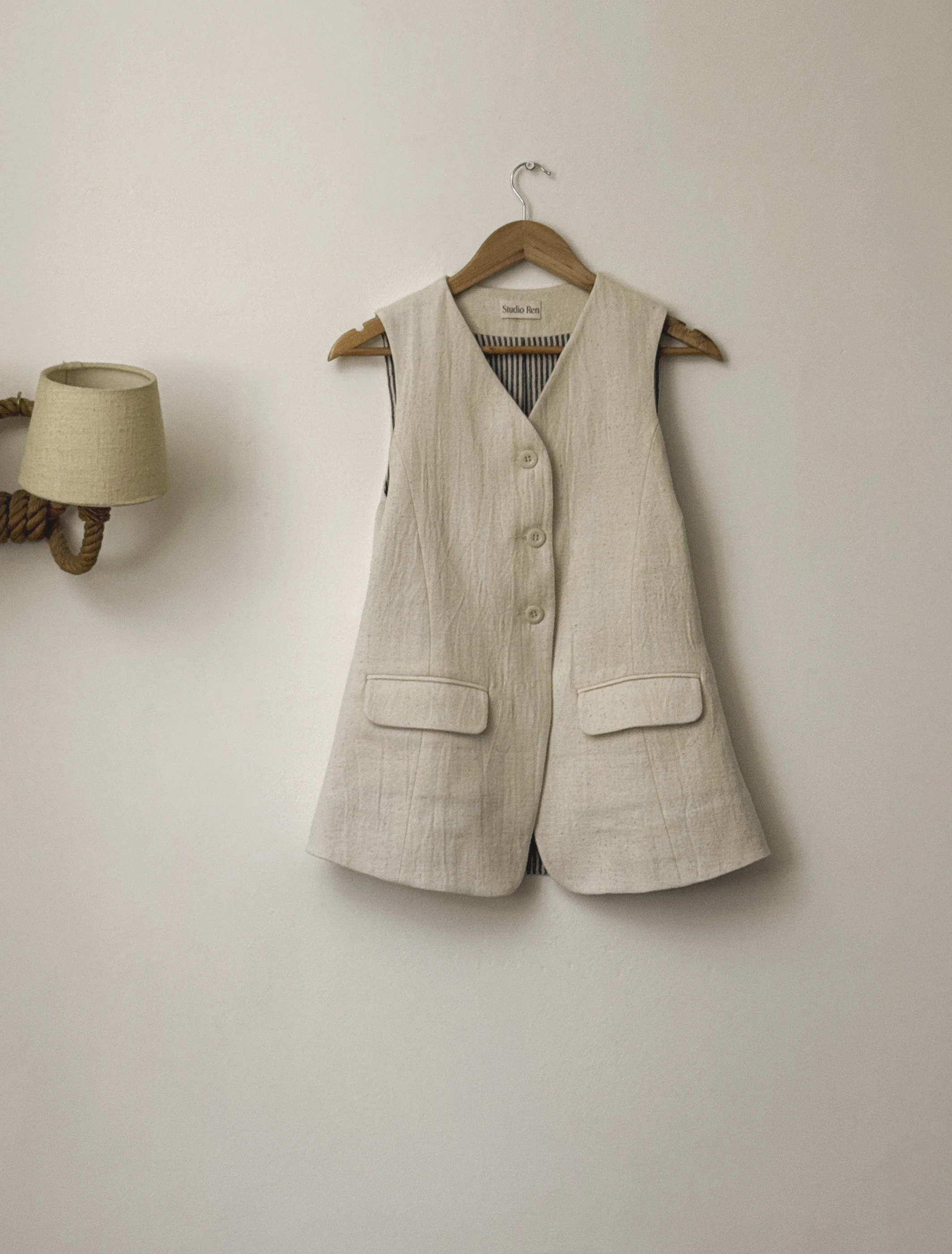 Lenny waistcoat top | herringbone