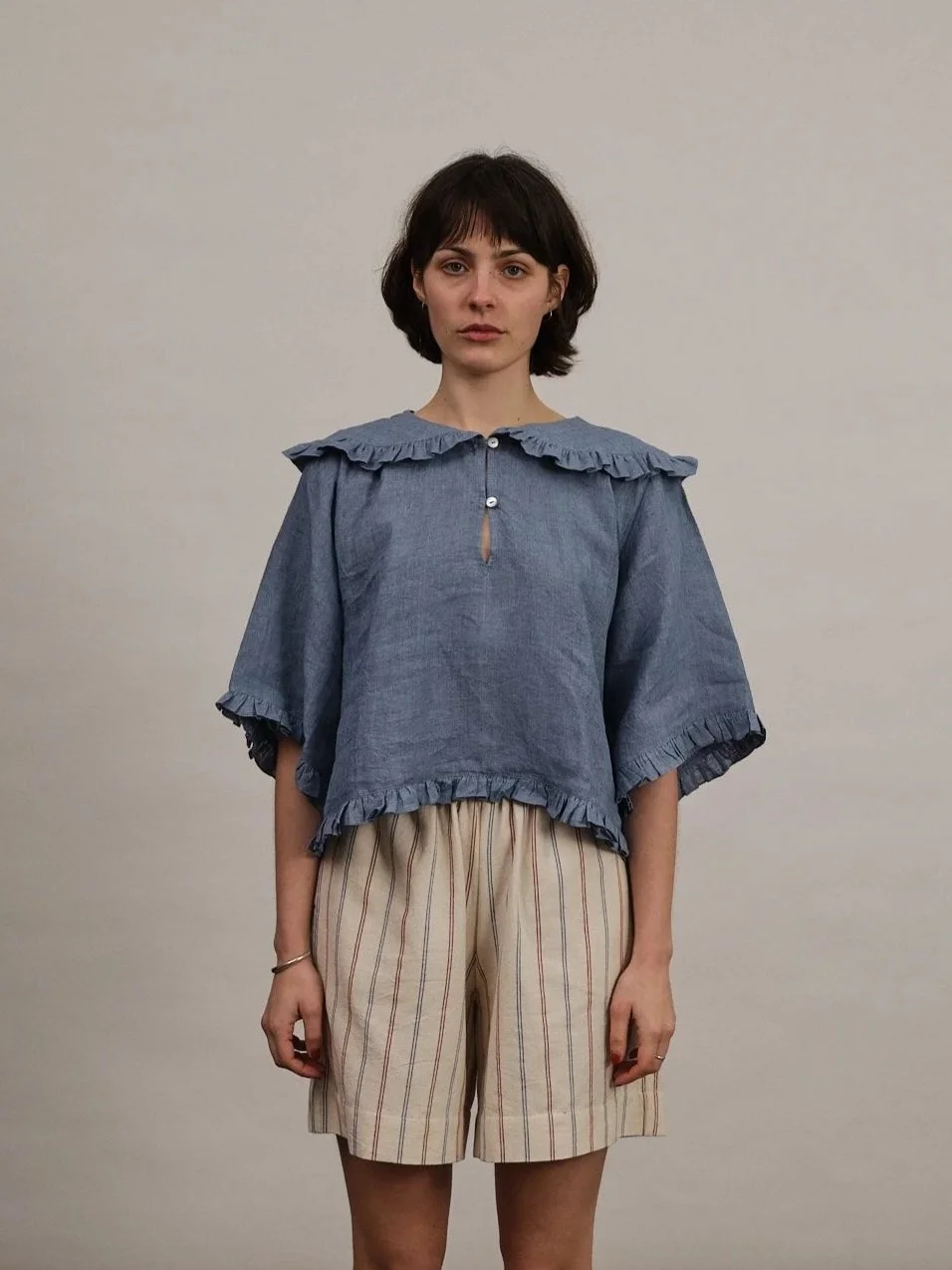 Gracie Top | Morning Blue Linen