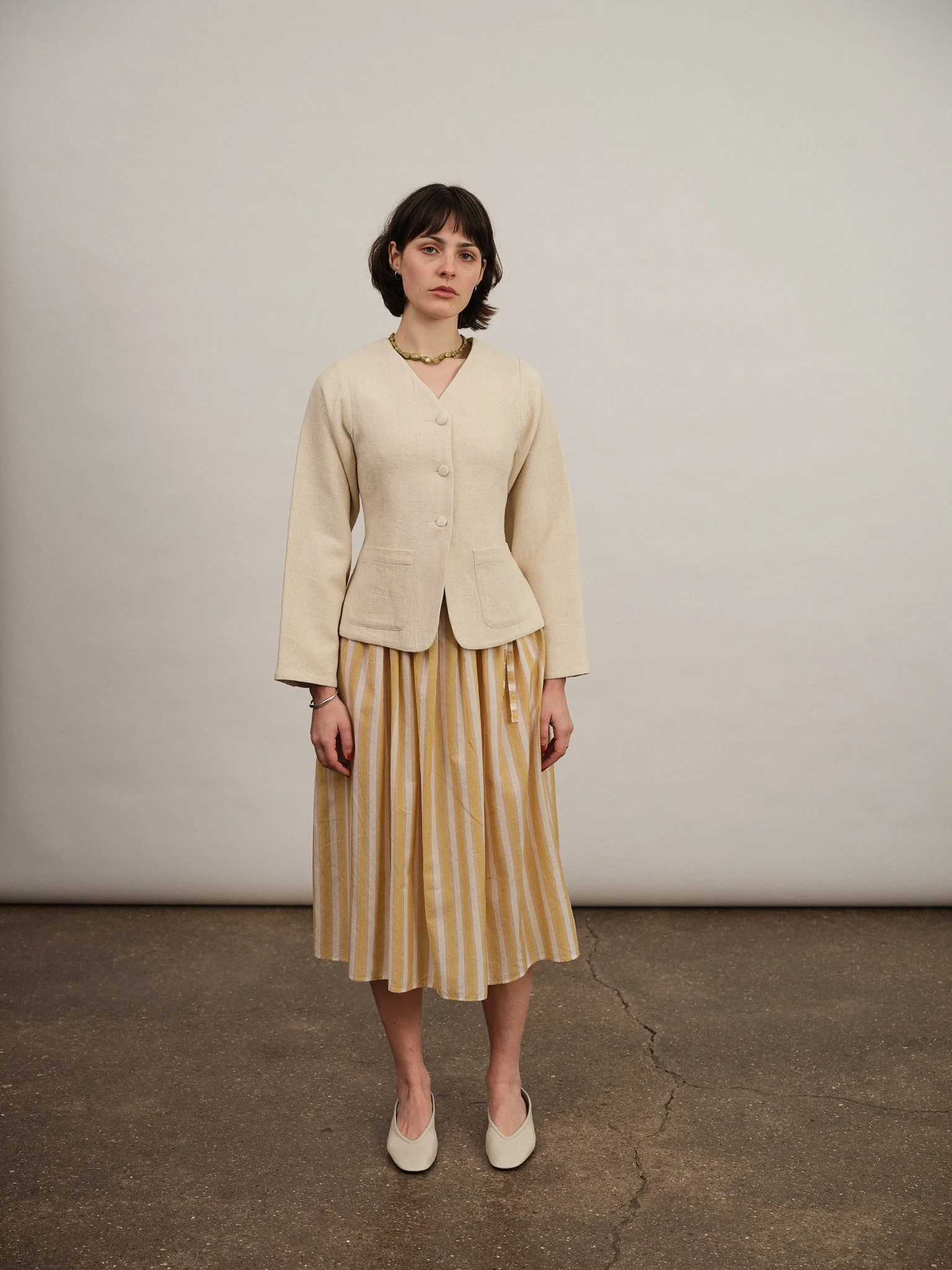 Rowen Jacket | Ecru Herringbone