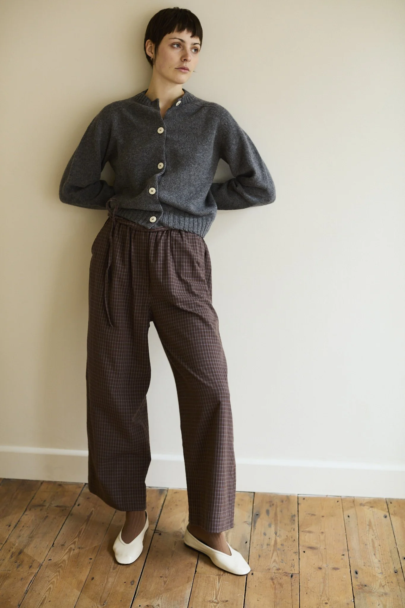 Millie Trousers | Mist Plaid