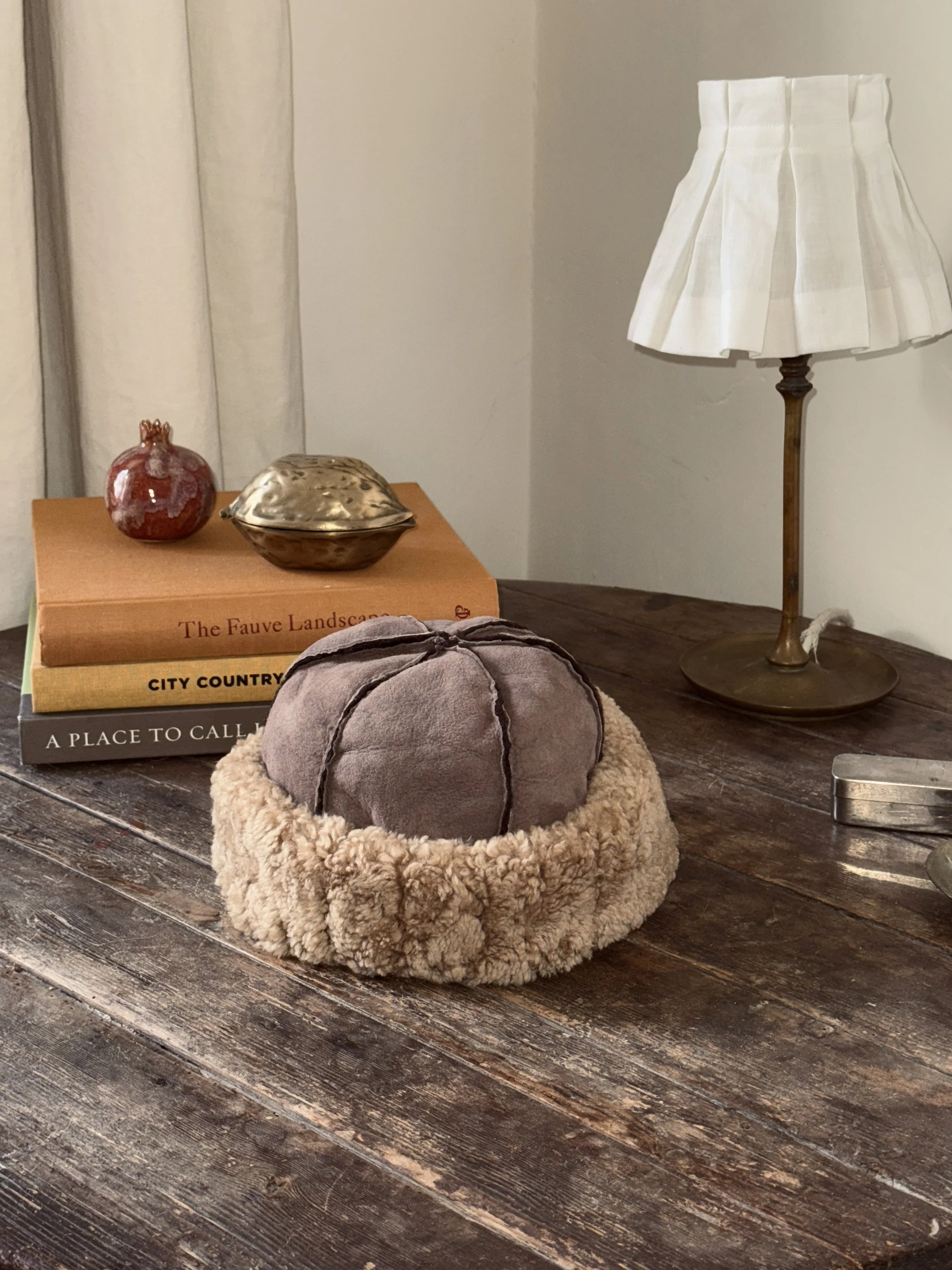 Shearling hat | Mixed brown