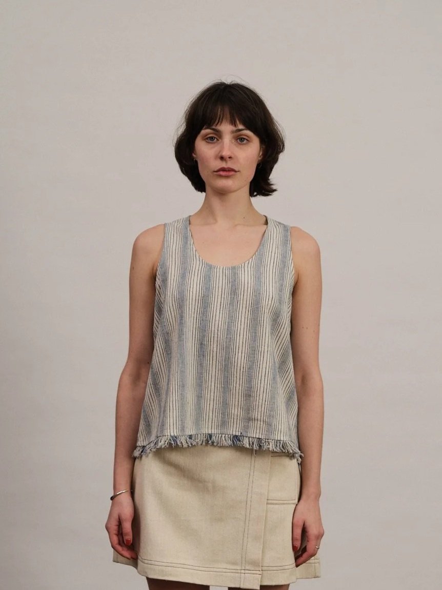 Nikiti top | indigo stripes