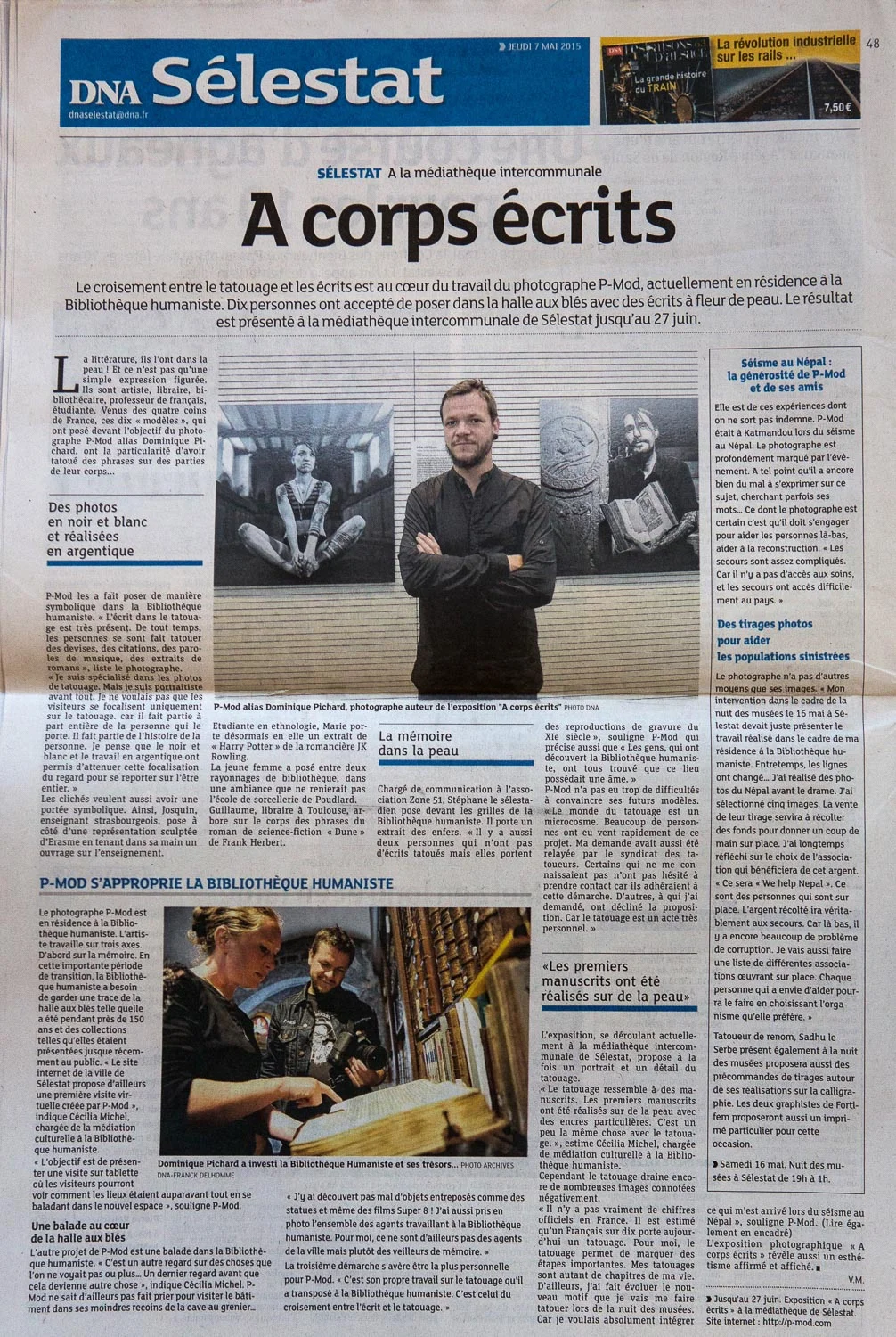 Dernières Nouvelles d'Alsace - A Corps Ecrits - 06 avril 2015
