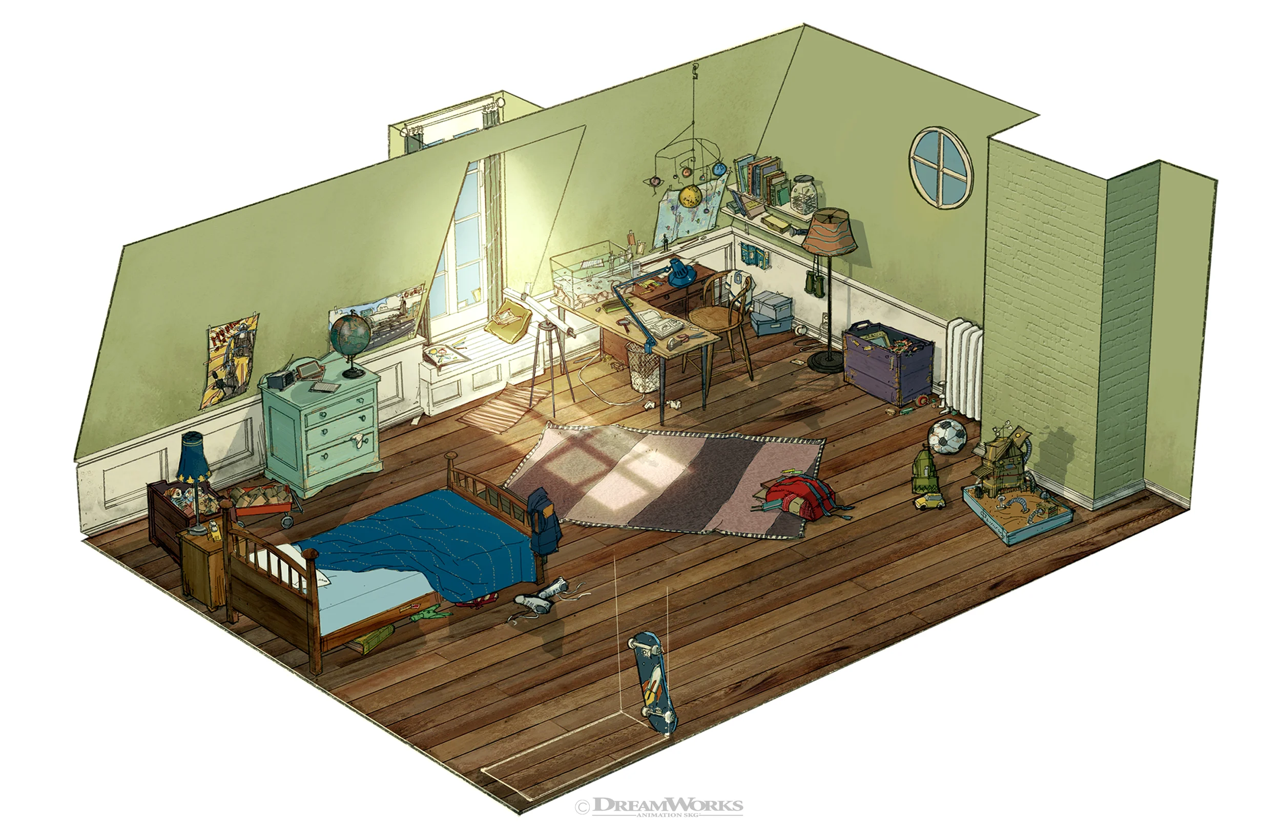 Jamie's Bedroom - 3/4 downshot