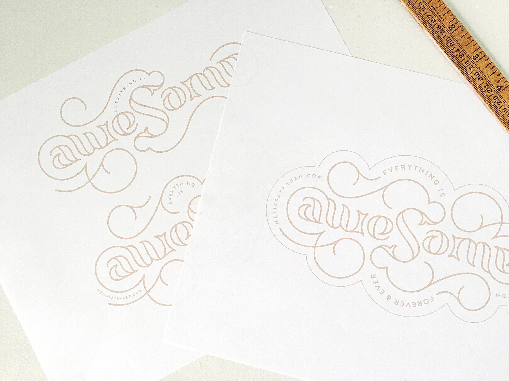 Refining ambigram print-outs
