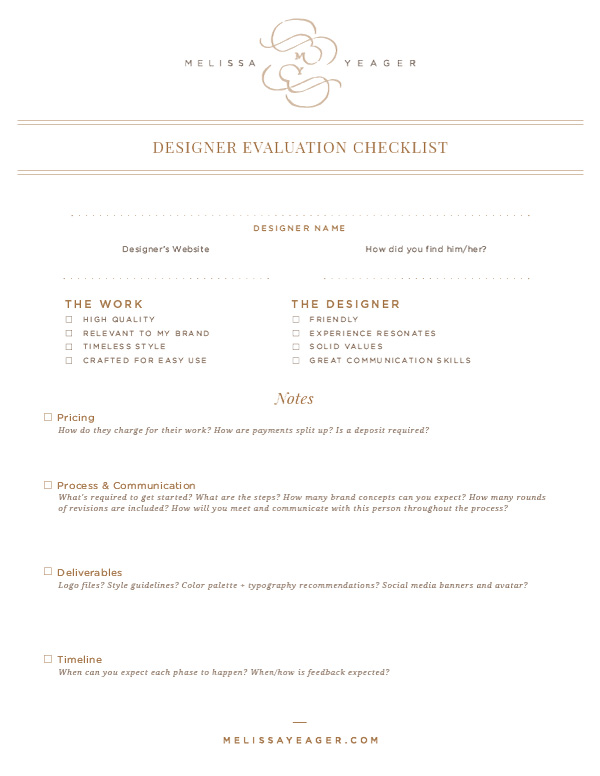 Brand Designer Evaluation Checklist