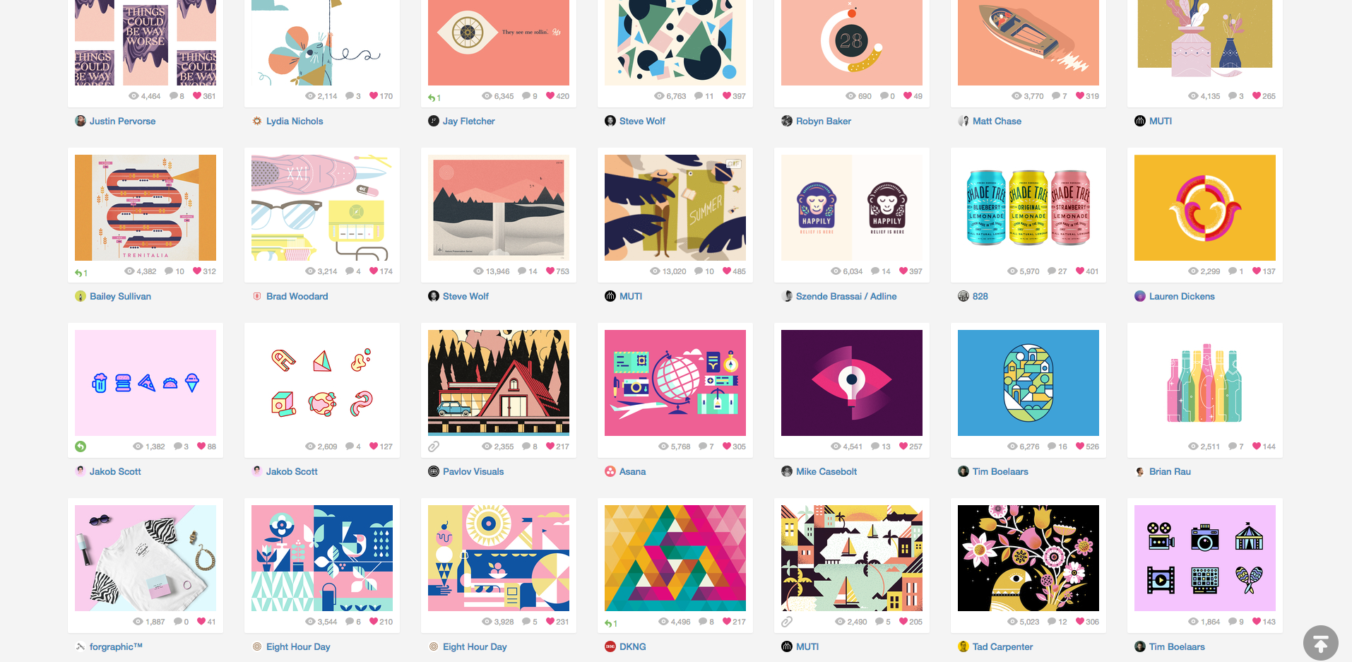 My dribbble bucket for color is all design-related, since that's what dribbble's all about. How 'bout these masters of color, am I right?? 😍
