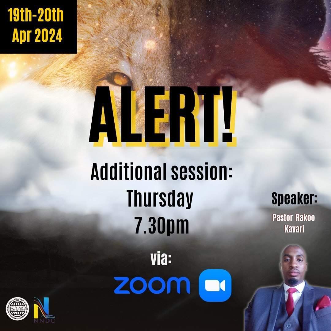 Exciting news! We will be having an additional session of Prophetic Shift this Thursday 18th April at 7.30pm via zoom. The session will be led by Pastor Rakoo Kavari 🙌🏾

For all those registered the private zoom link will now be sent out Thursday a