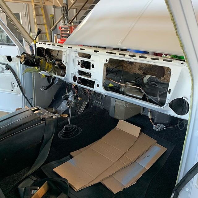 Getting ready to color match the dash on this 72 gmc jimmy. Then after that, everything new in dash going in, cluster, gauges, ac vents and cables, glove box, radio,etc. make it like brand new again! #soocustom #gmcjimmy #classics #hotrods #ultimates