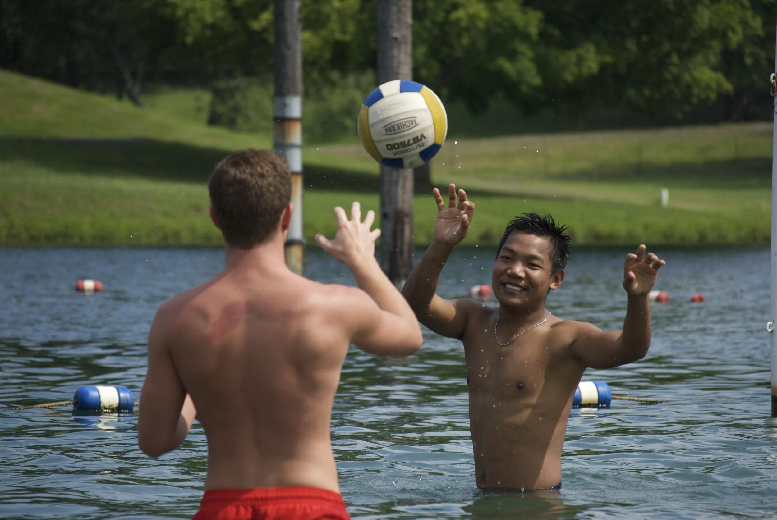 University students cooled off Monday with a dip in Kramer's Lake during the annual Labor Day at the Lake picnic. (Shot for The Shield)