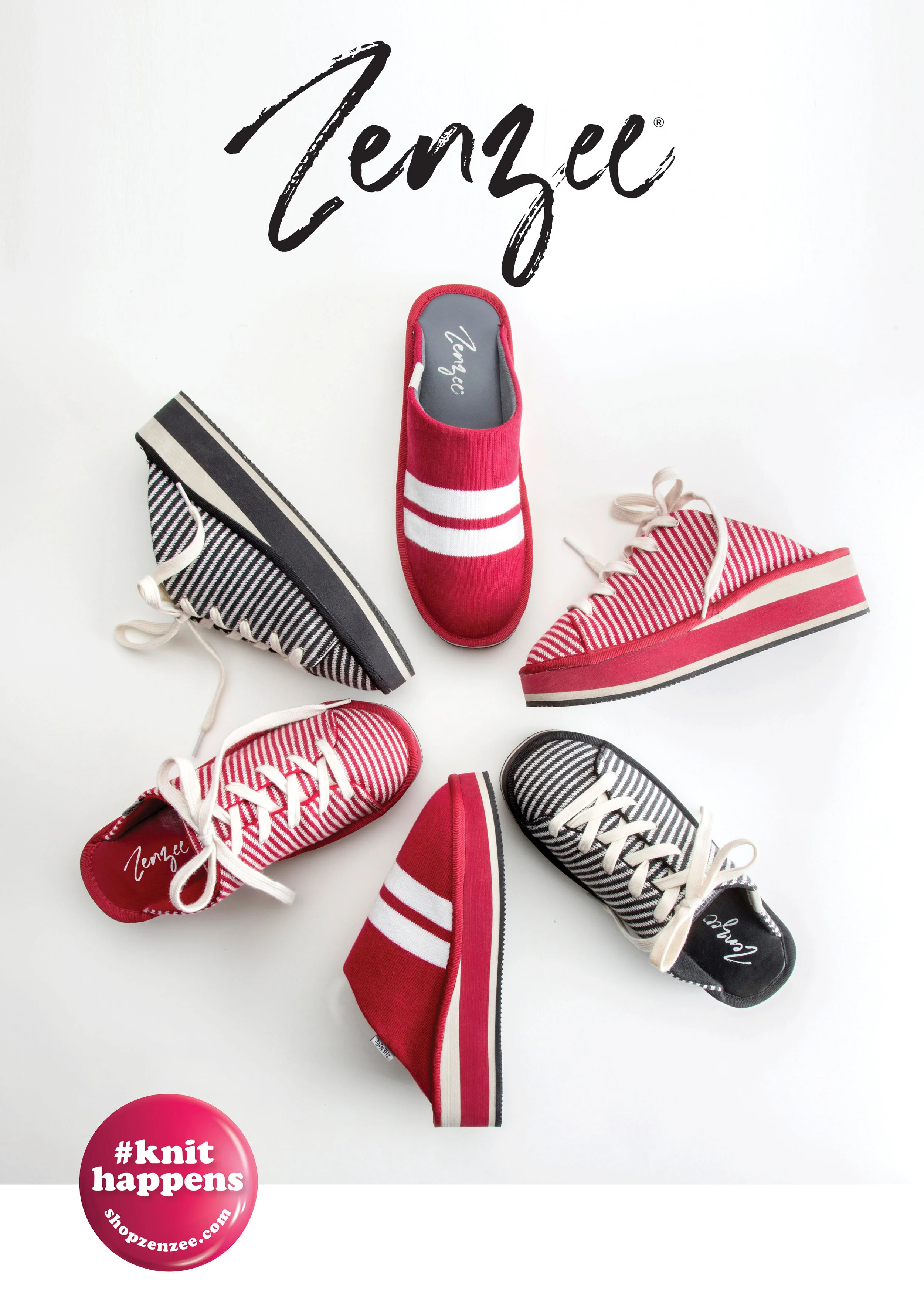 Zenzee Grey Stripe, slip-on, lace up platform mule sneaker