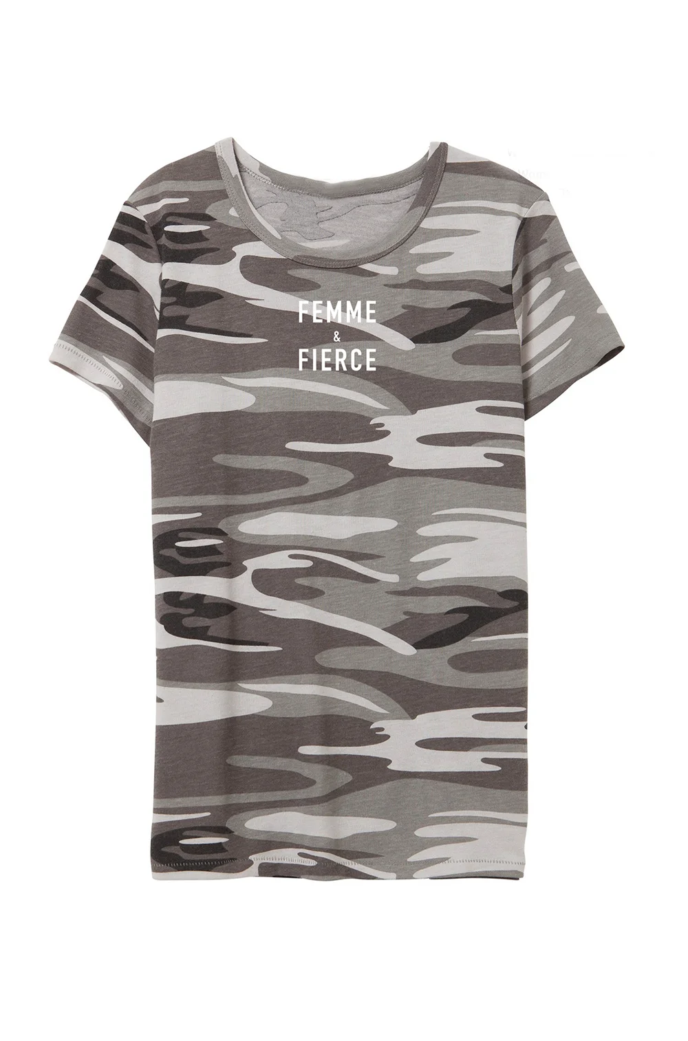 femme & fierce gray camo tee shirt by zenzee