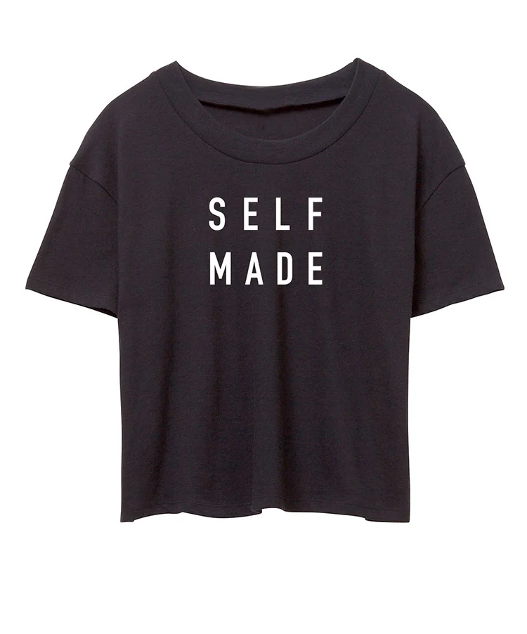 self made crop top graphic tee by zenzee