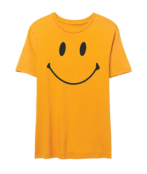 Yellow Smiley Boyfriend Tee by Zenzee