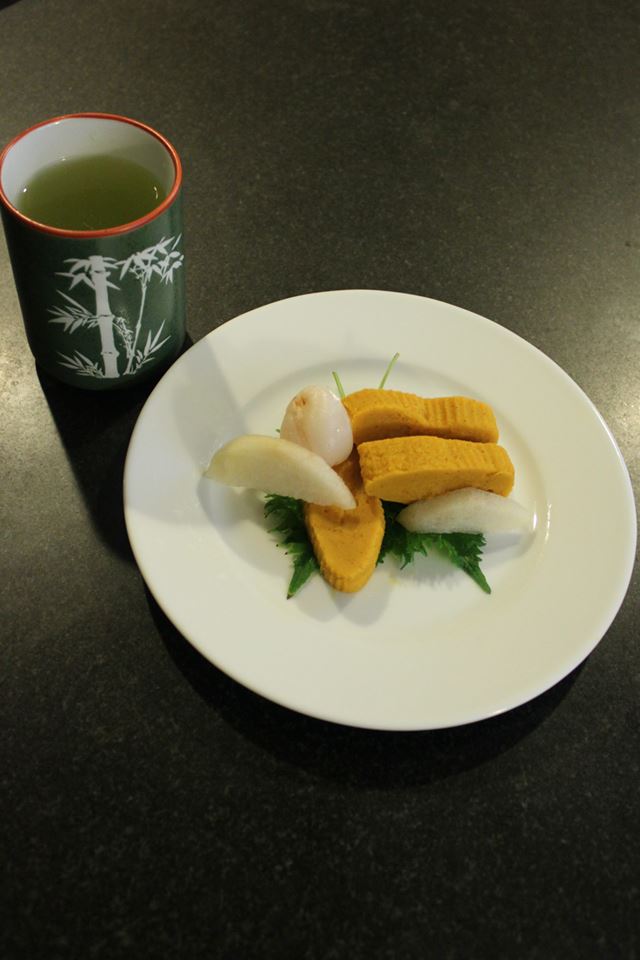 Kabocha Yokan with Nashi and Lychee