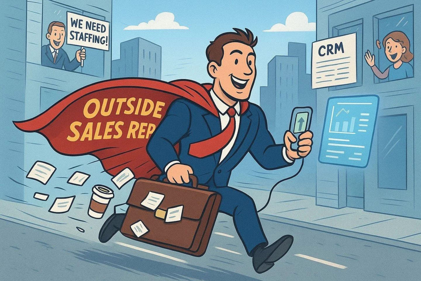 Our clients are shouting &quot;We need #staffing!&quot; and our #OutsideSalesReps are always ready to answer the call! If you're a #sales superstar with a knack for filling a briefcase with #contracts (and maybe a few stray coffee cups), CygniSoft is