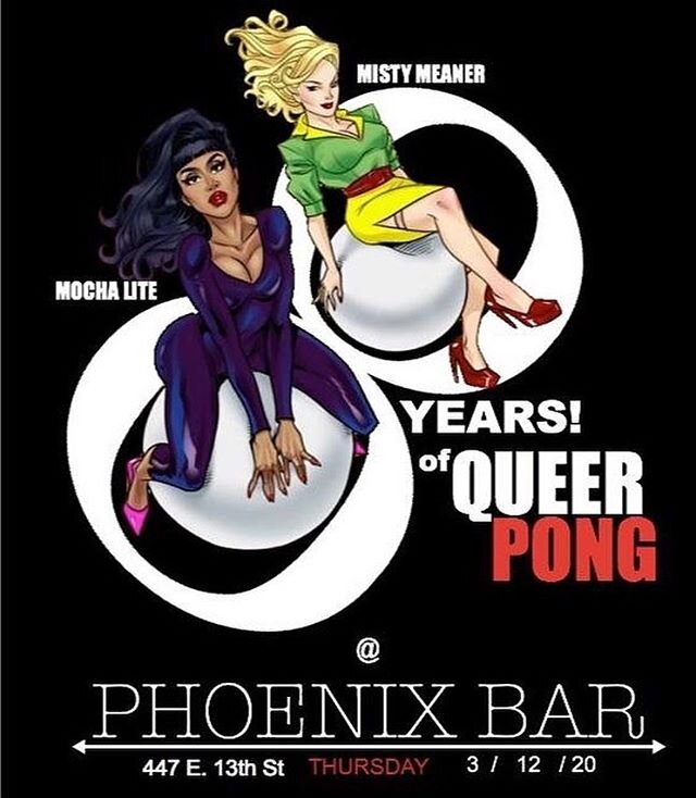 #repost @fistyweaner
・・・
Tonight @phoenixbarnyc celebrates 8 years of #QUEERPONG with me and @vanillaheavy @syrrah212 behind the bar!!!