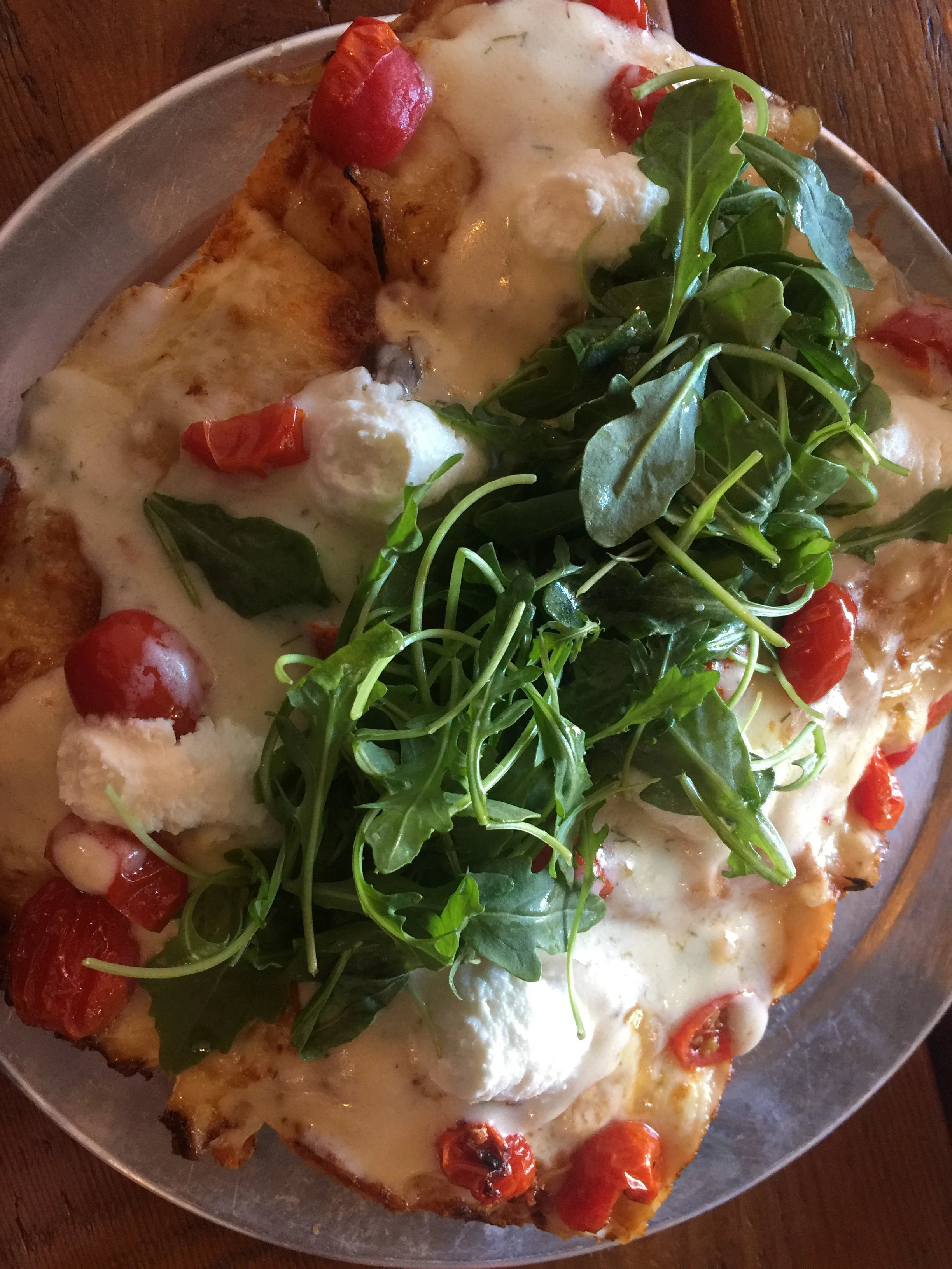 The White Pizza From Iron Born in Smallman Galley and Millvale.