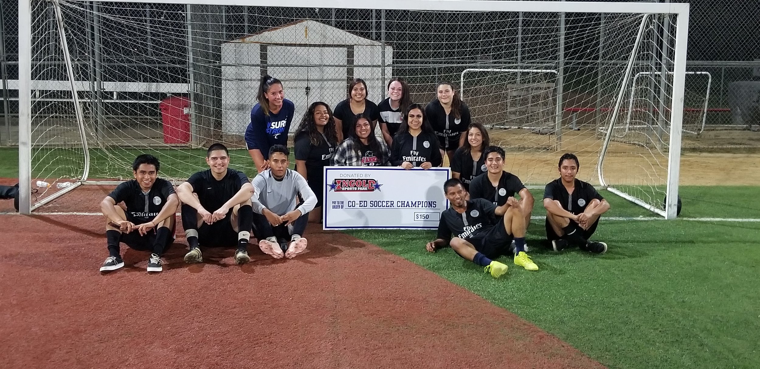 coed soccer B Division Champions La Mascara.jpg