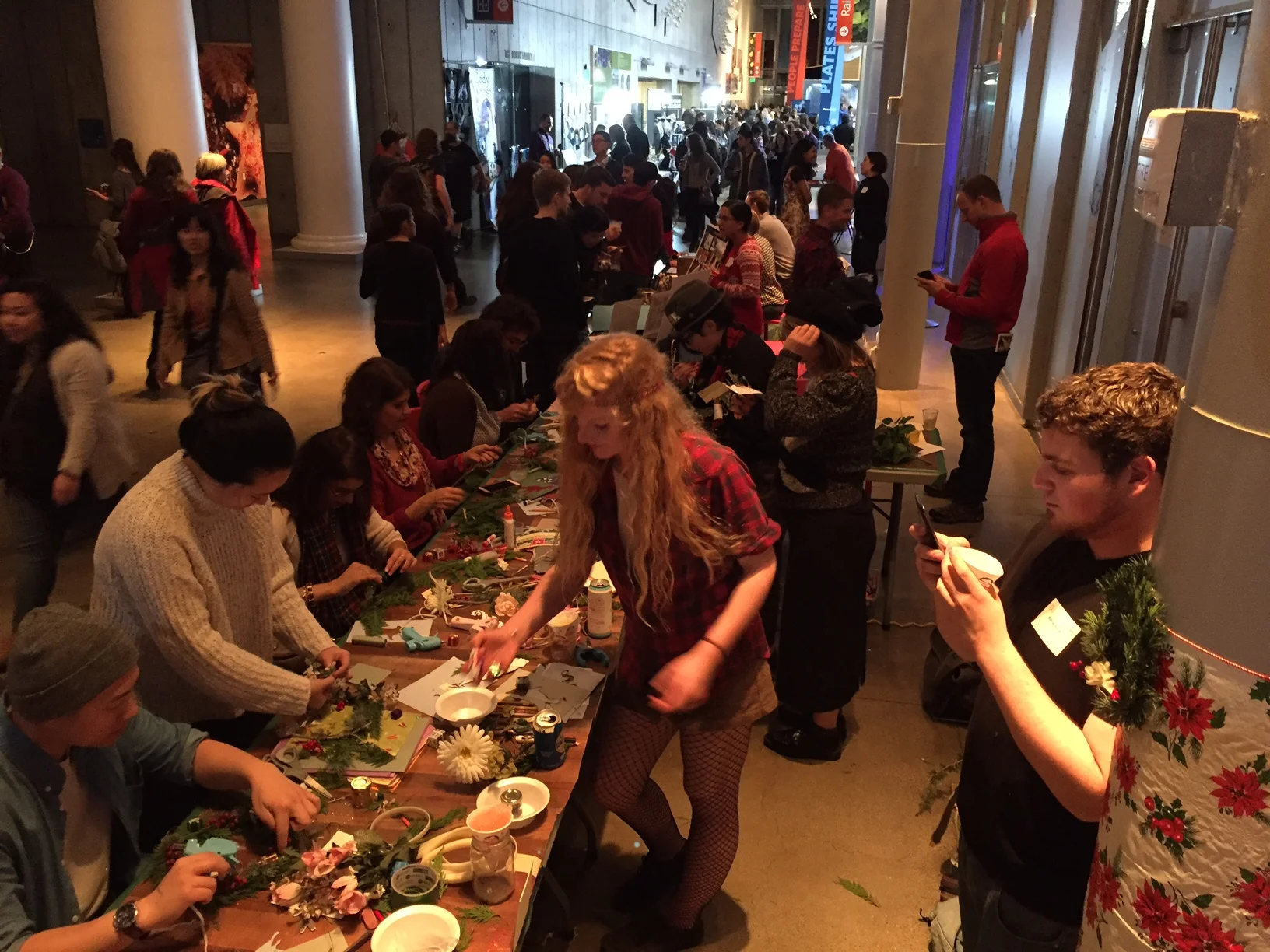  Making wreaths for Winter Solstice at The California Academy of Sciences 