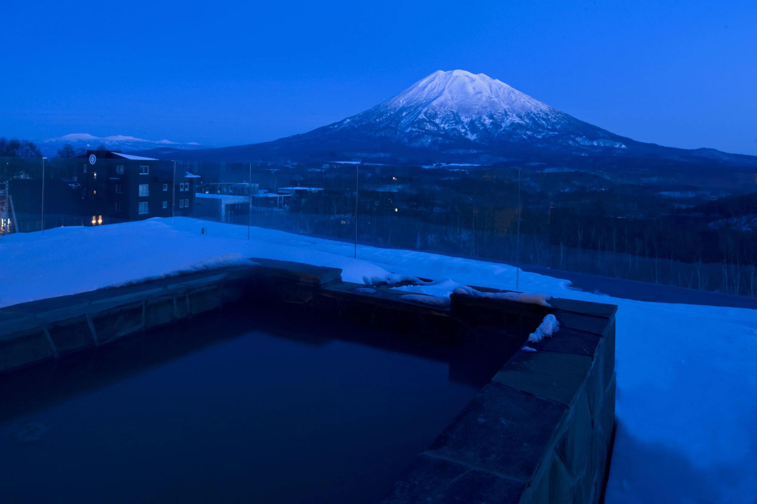 Mt Yotei view from private onsen