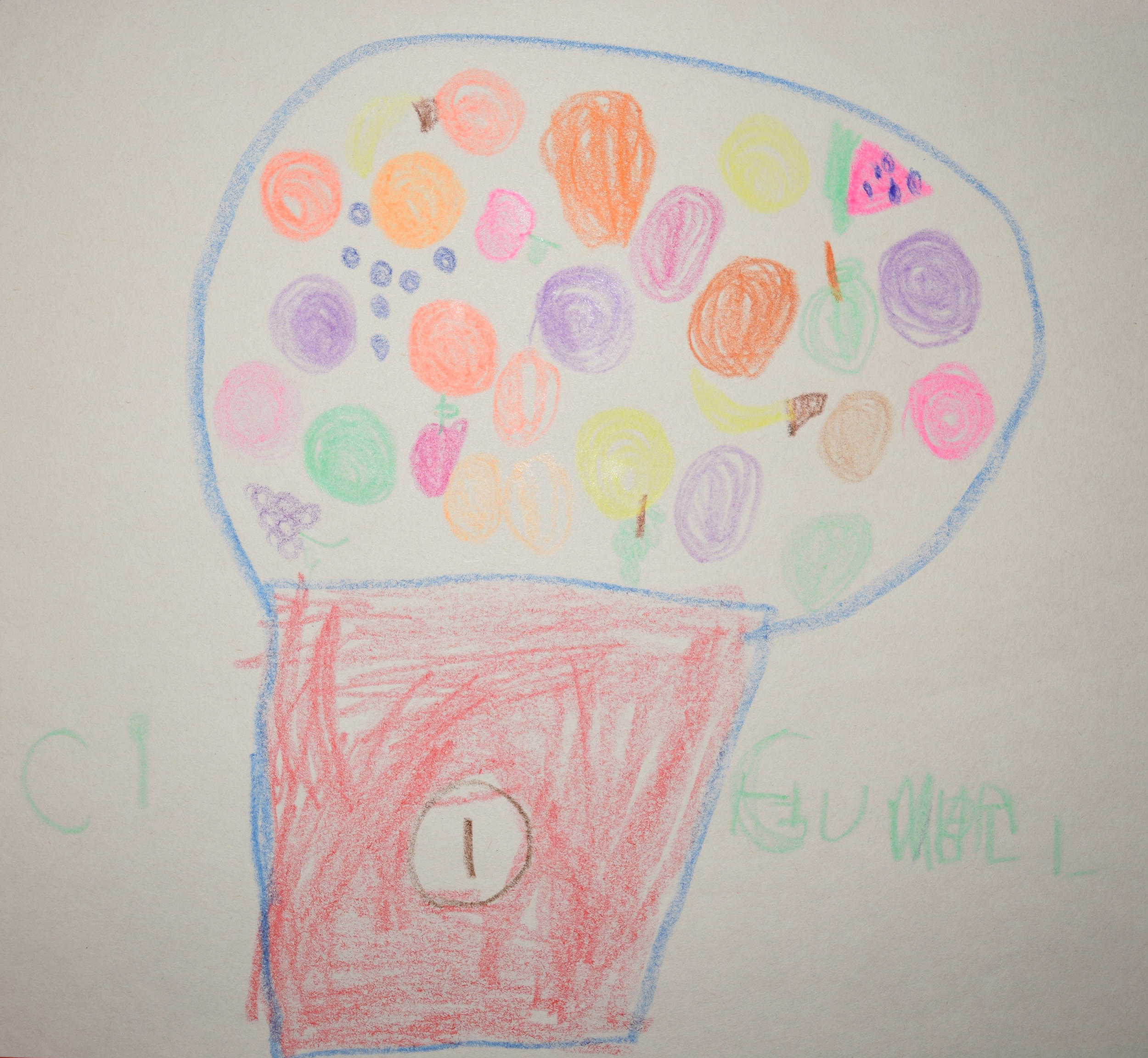 A 4 Year Old Version Of A Gumball Machine.
