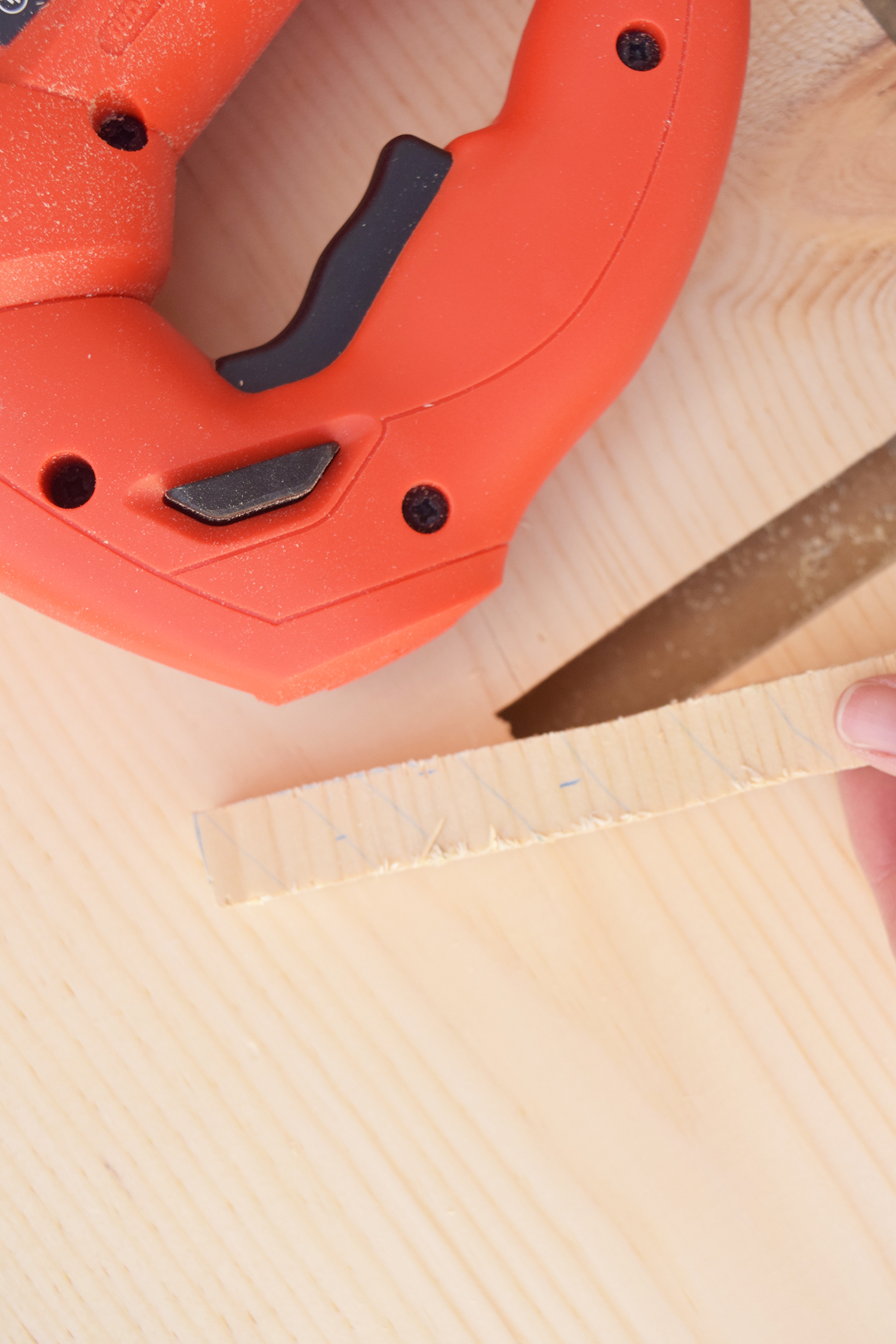 If you were a fly on the wall at this moment, you would have heard me giggling with glee as I had cut my first piece with a power tool. Cut might be too generous of a description as the piece broke off. I'll take it!