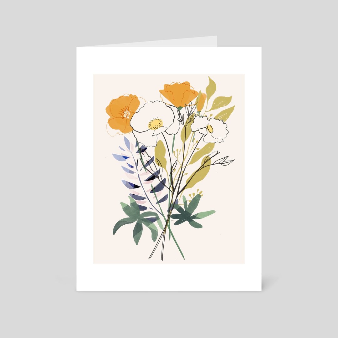 California Wildflowers Art Card