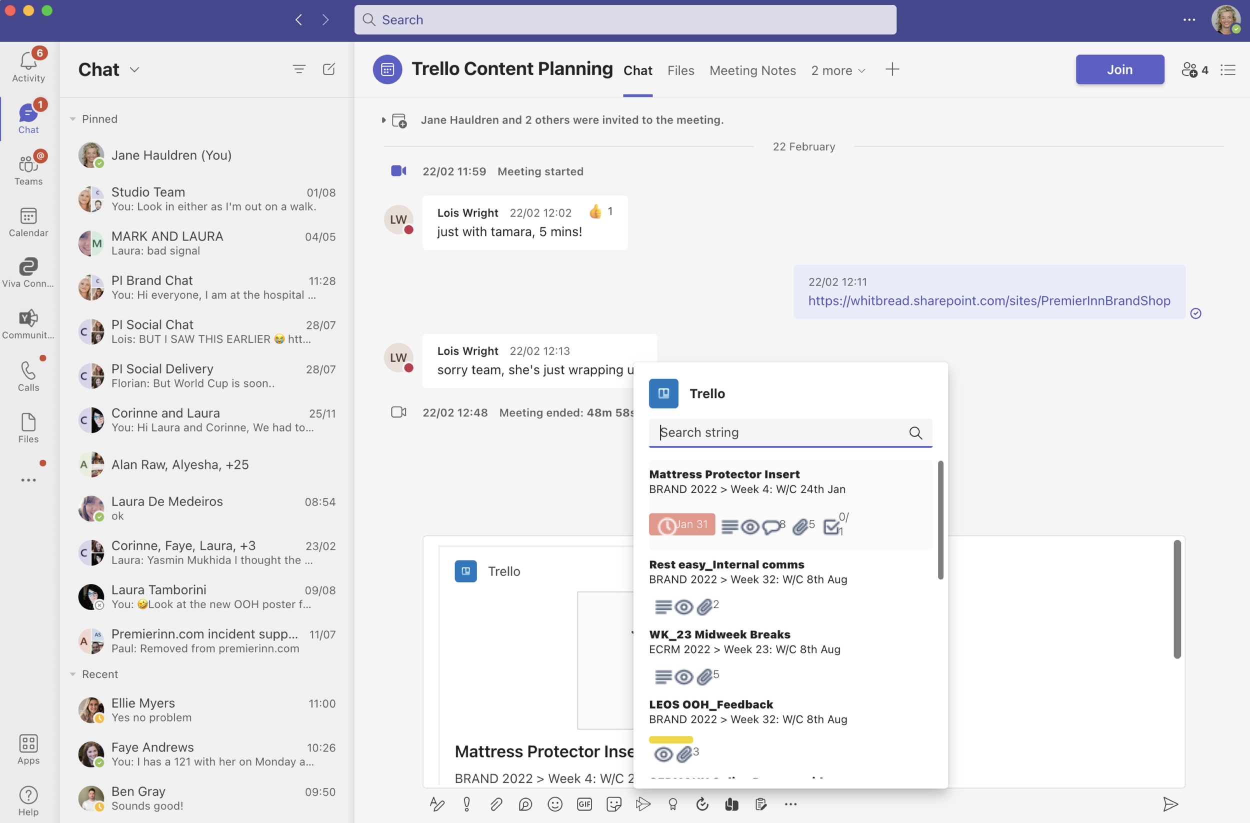   Workflow &amp; Collaboration Integration  Trello workflow embedded within Microsoft Teams to align delivery, communication and feedback. 
