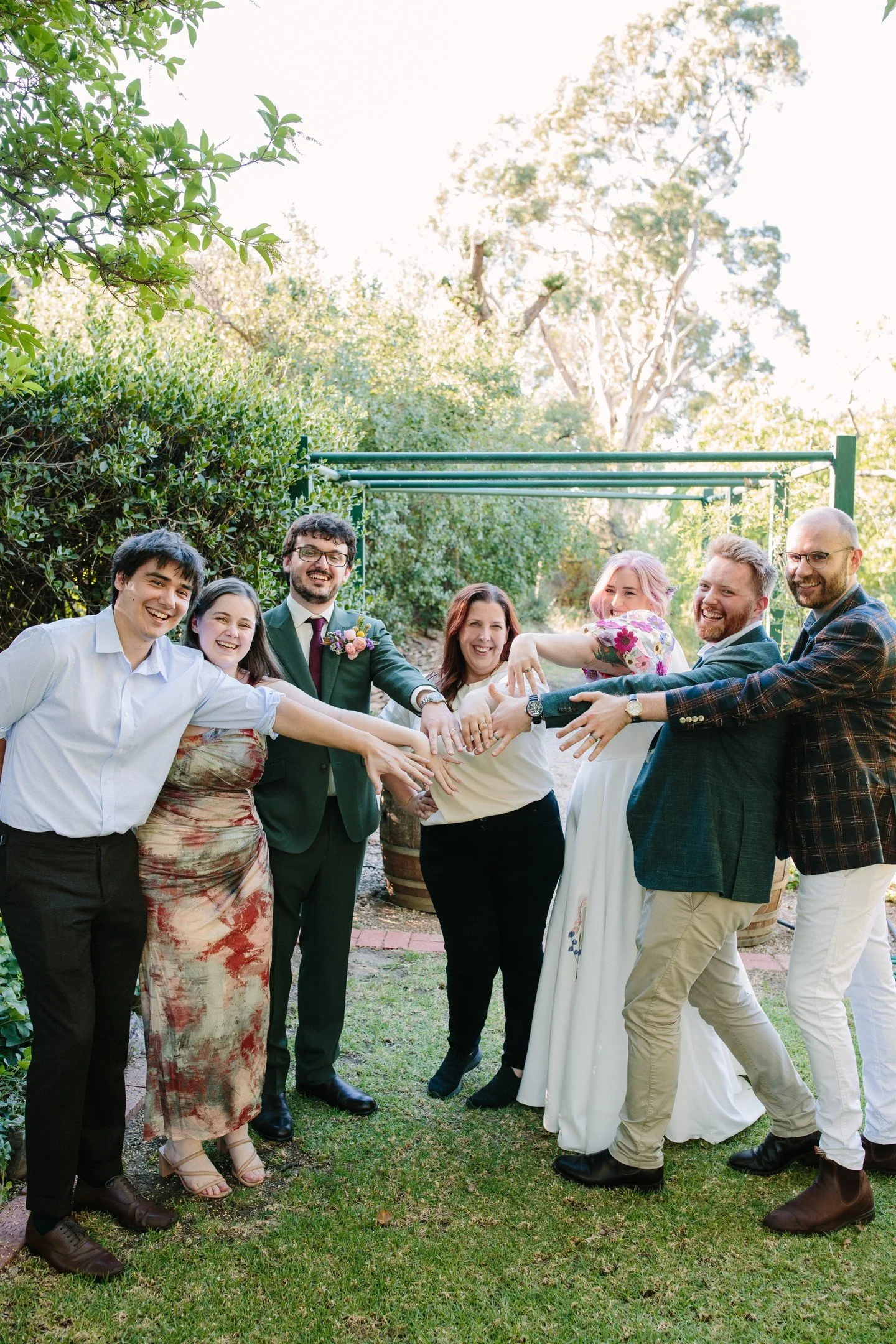 One of my favourite moments from a recent wedding wasn't part of the timeline. It was this photo.⁣
⁣
The couple getting married had first heard about Sparrow from friends we'd worked with previously.  Having three of my couples in one place is someth