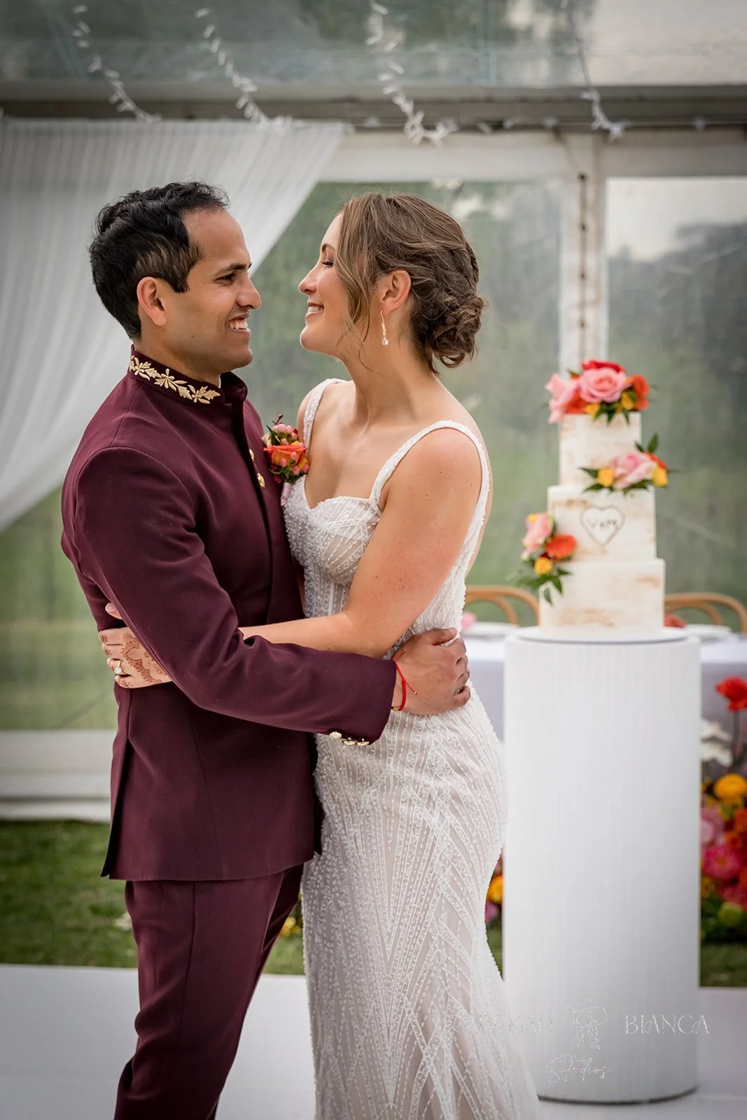 Couple celebrating at a beautifully organised wedding planned by professional Adelaide wedding planners