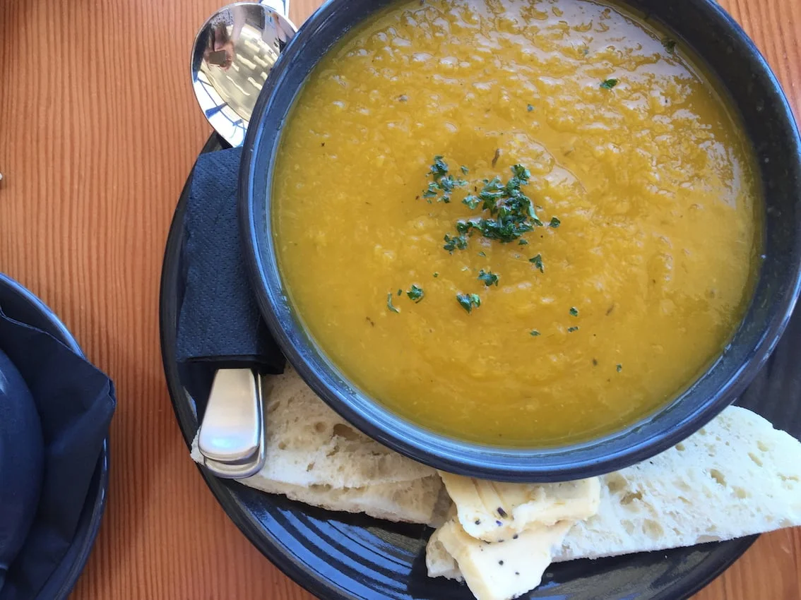 This was me least favourite meal in Tasmania, some very average pumpkin soup, with lavender butter, this was from the Port Arthur Lavender Farm on our trip home from Port Arthur. 