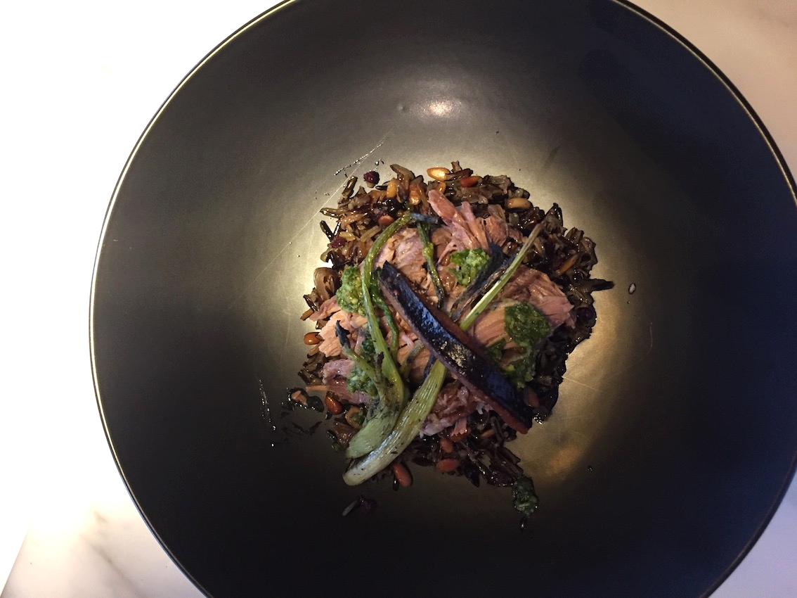 Main course at the Golden Hour dinner at MONA was some sort of slow-cooked pork with wild rice, and was really good. 