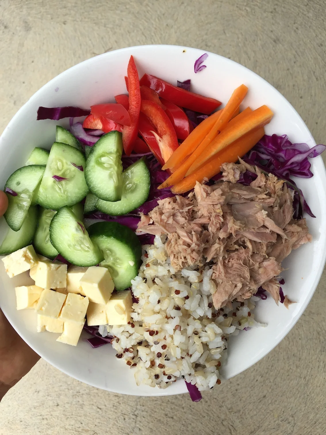 A colourful salad bowl. 