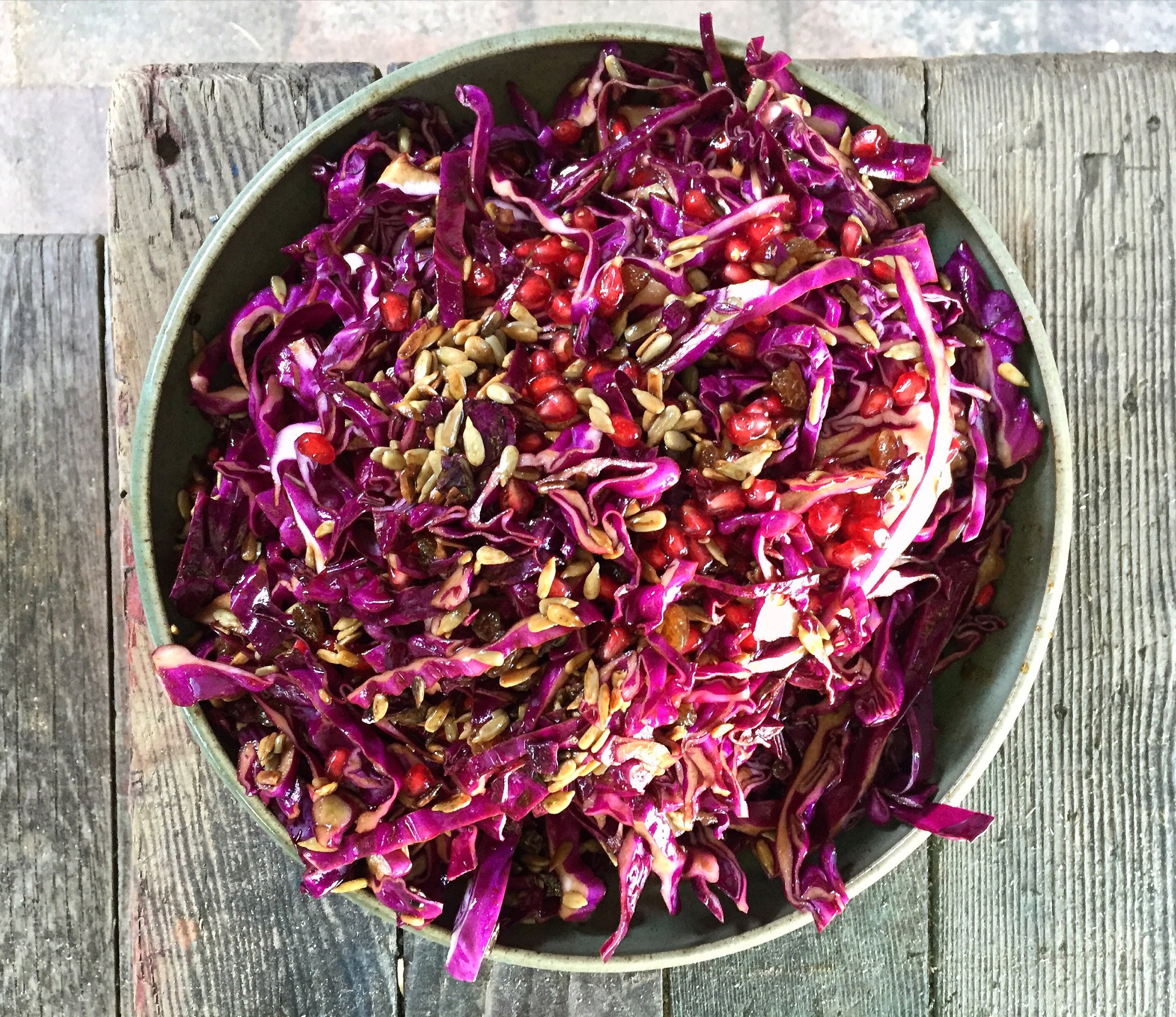 Red cabbage slaw via @casuarinaforsyth Instagram 