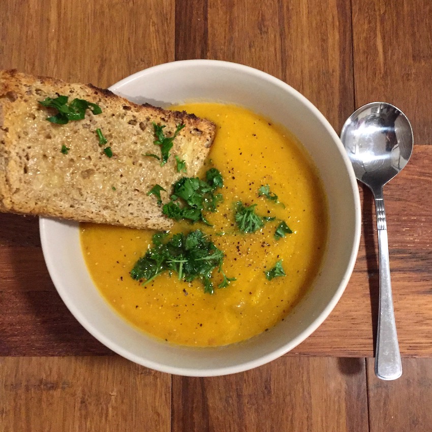 Sweet potato and bacon soup, image via @casuarinaforsyth Instagram