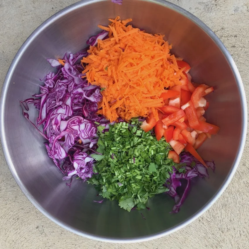 Shredded and grated vegetables 