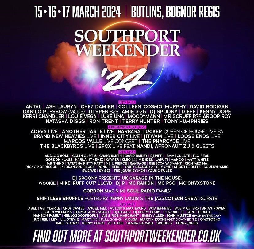 Back for the 2-4 !! Booked the whole weekend off. Playing Saturday, partying and digging the rest. @southportweekender for more info. Look at that line up !!!!! 🚀🚀🚀