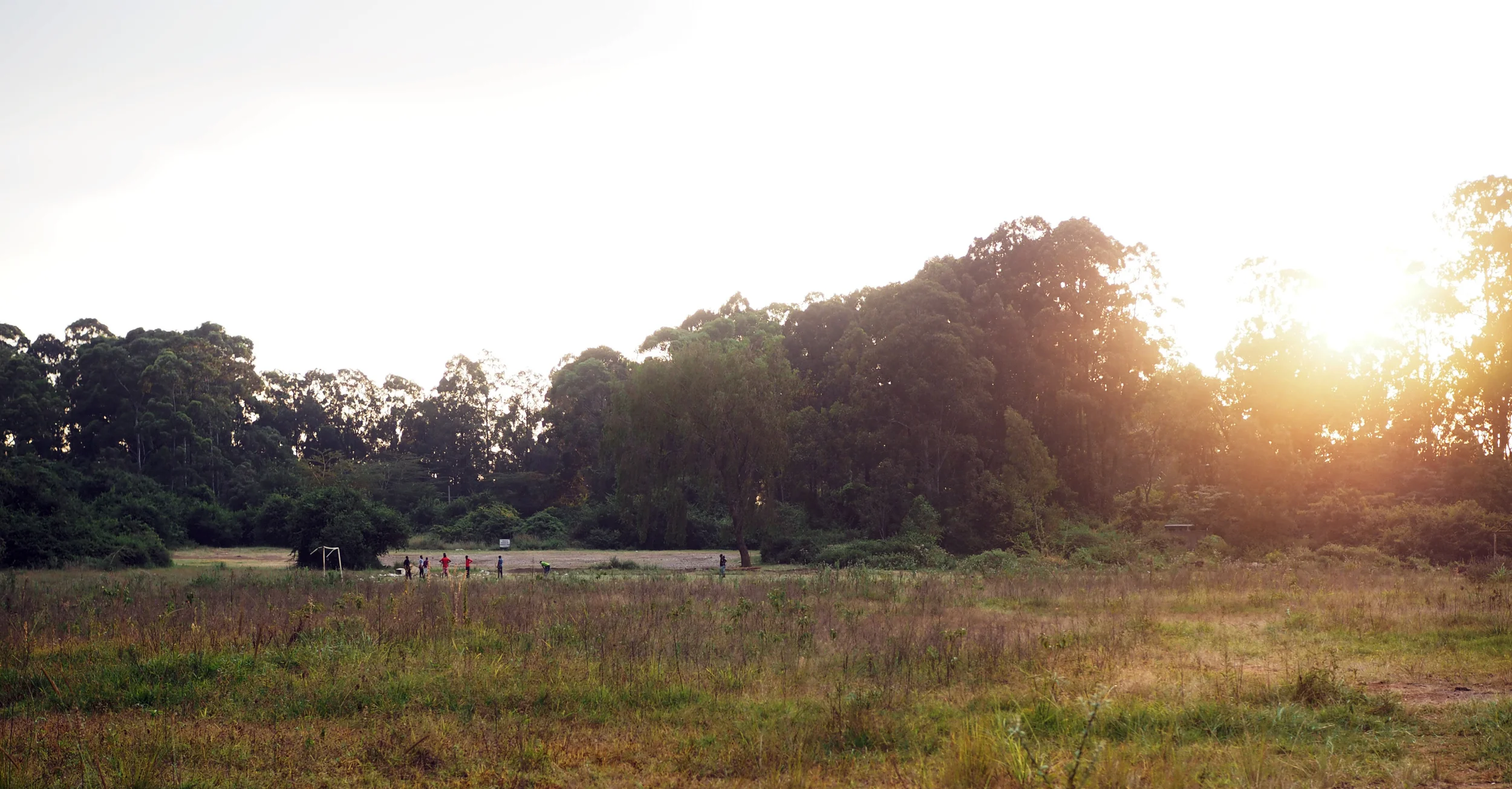Soccer at sunset