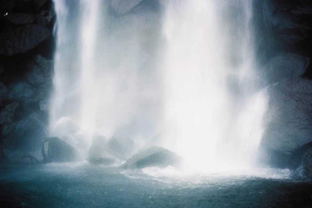 To sit at the base of Jeongbang Falls is to be swept into the feeling of rushing out to sea. Of dissolving into mist, joining these tiny water beads in the tumbling, crashing current where water and winds meet. It is said that turtles will dance at t