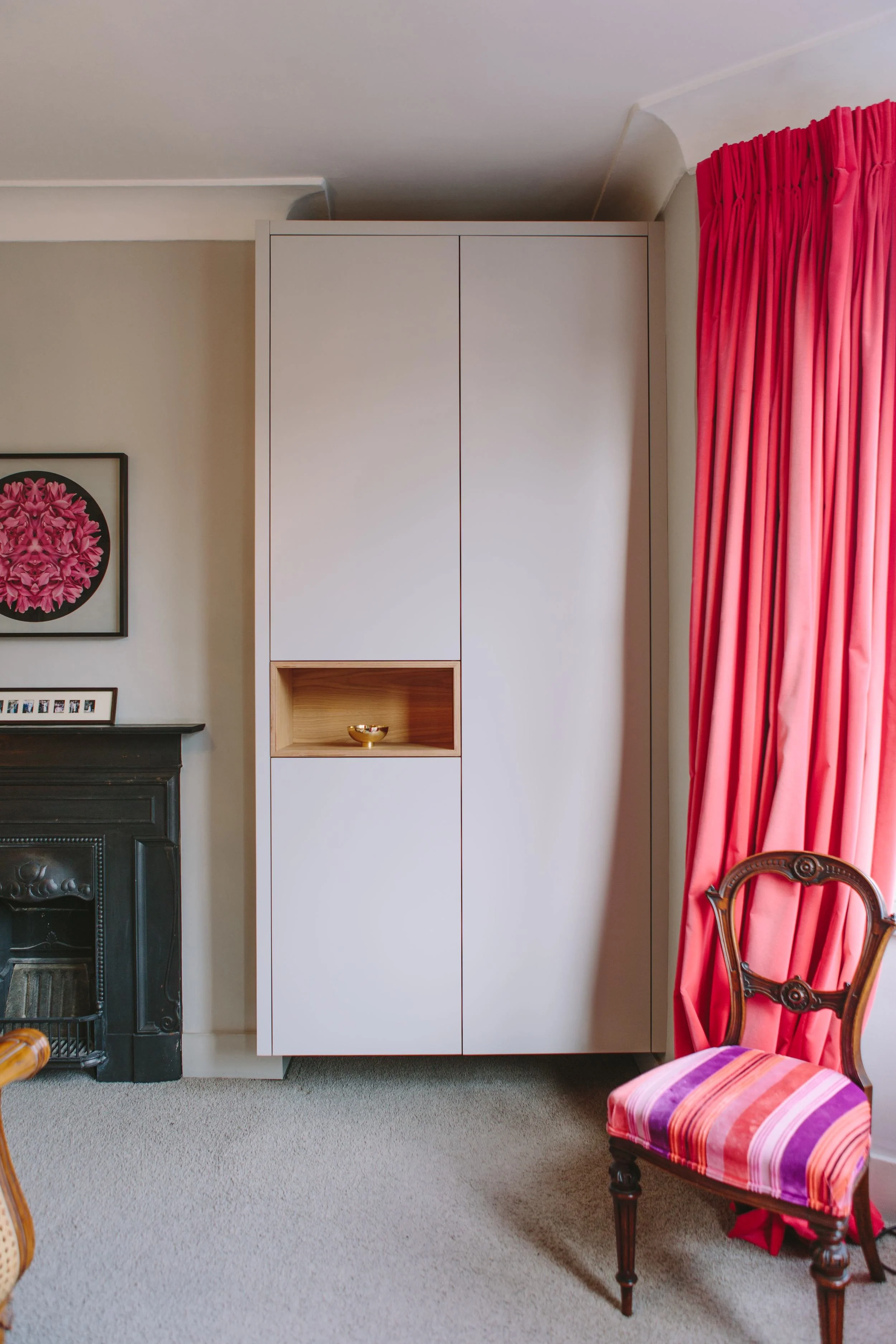 spray painted wardrobes, London design, carpentry, handmade