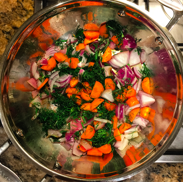 Step 2: Add dill, onion and carrot...
