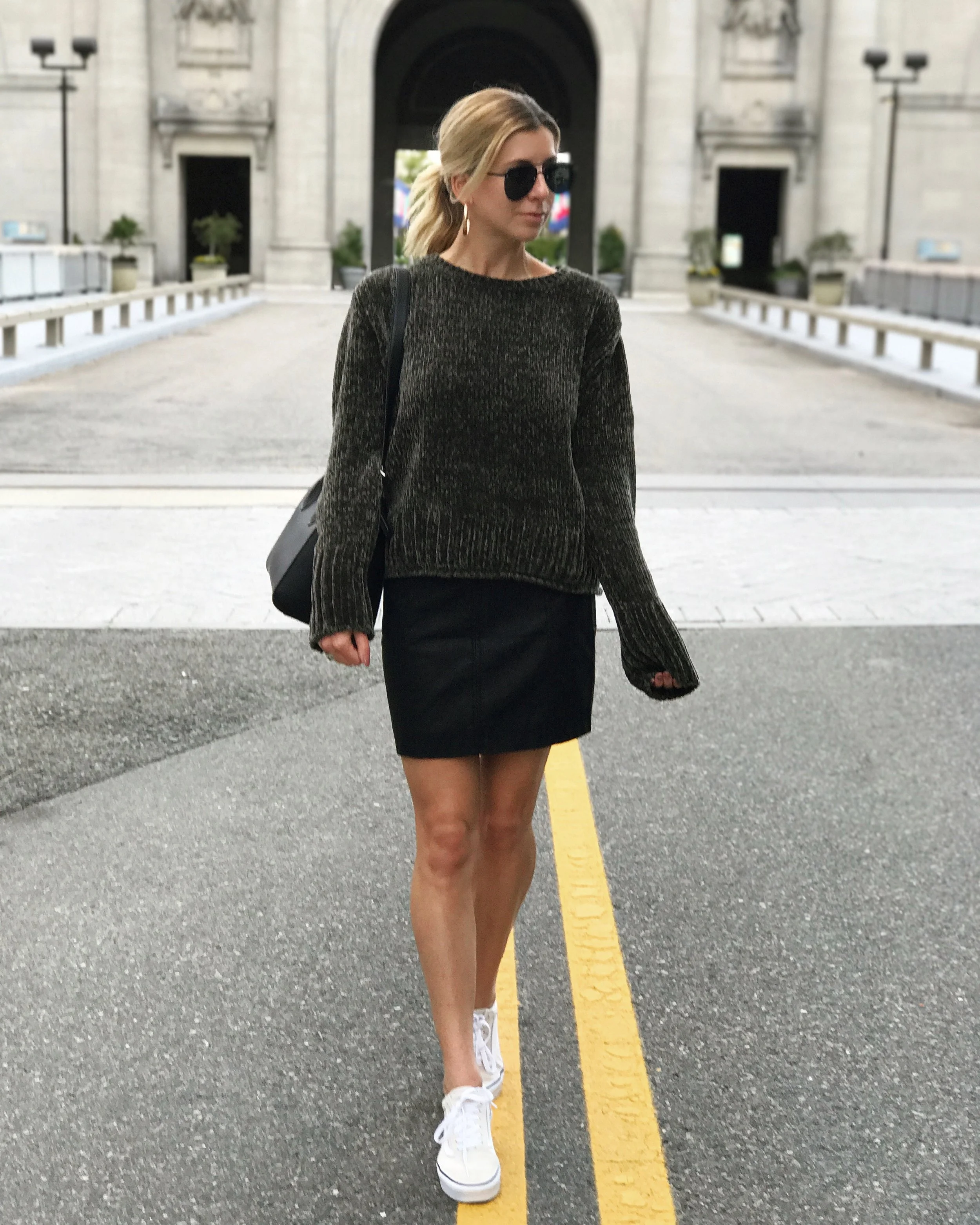 chenille sweater outfit