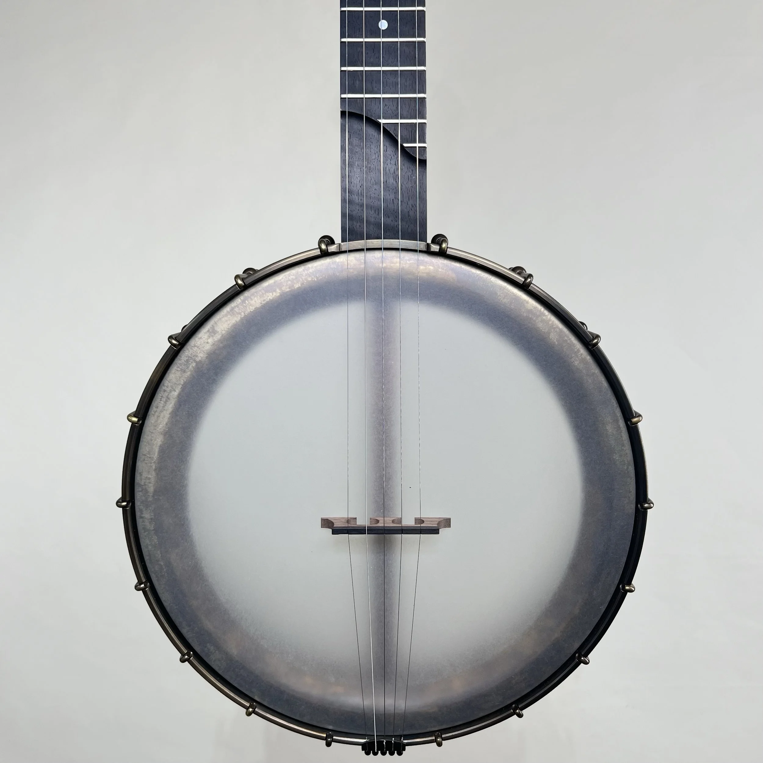 Figured Walnut banjo with 12" Dobson pot and Arctic Fox inlay — The